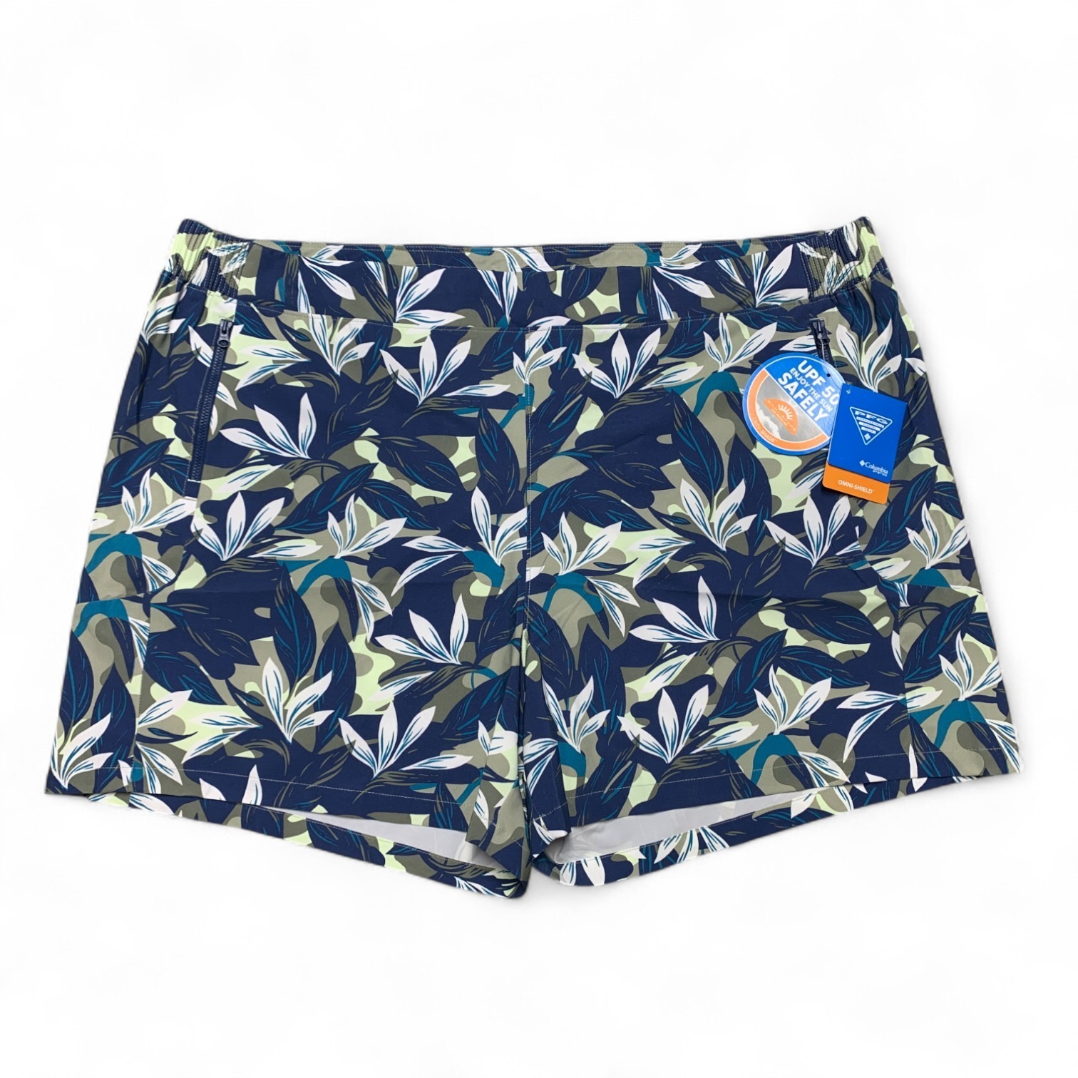 Columbia Pfg Tidal Ii Fishing Shorts Womens 3x Plus Upf Omni-Shade Tropical Nwt